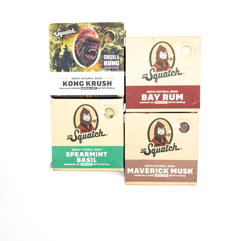 Dr. Squatch Men's Natural Soap Set - Green, Red, Brown